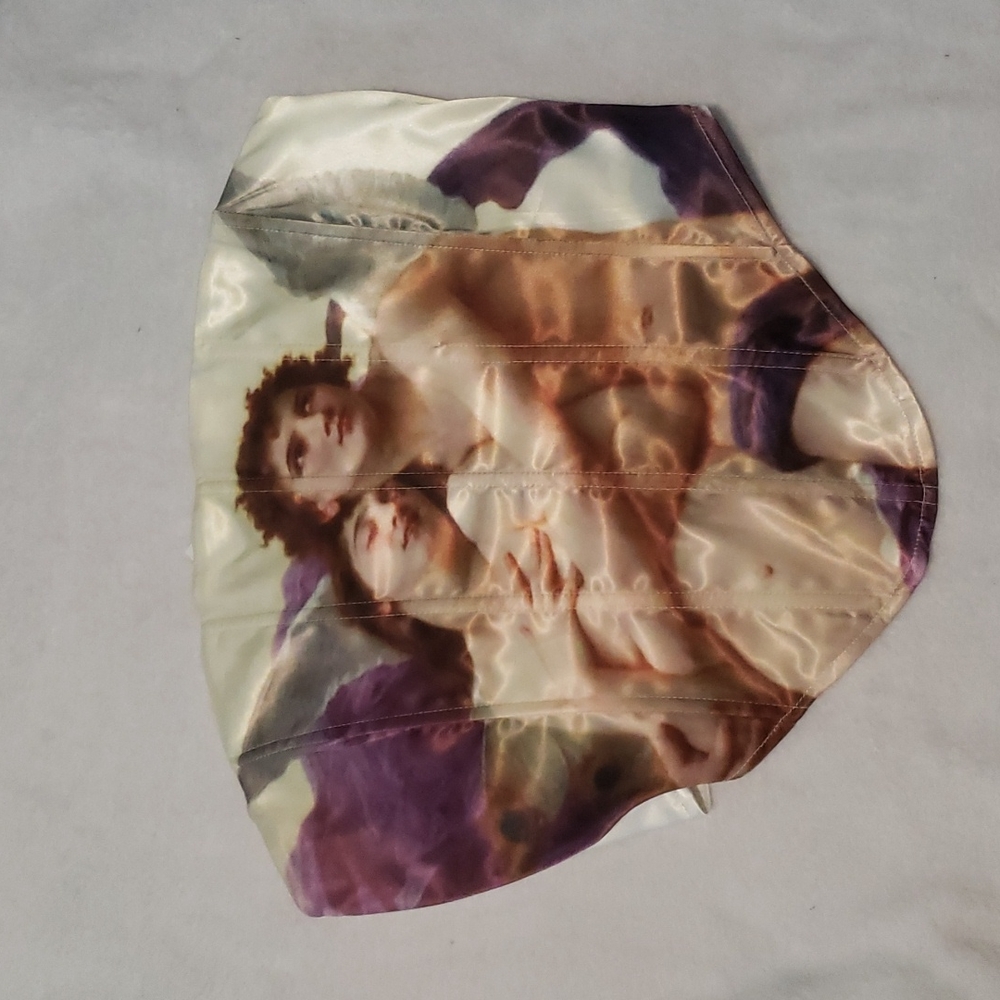 Renaissance print boned corset top